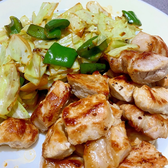 食べ応えのある厚切り肉で♪豚肉と野菜の醤油炒め